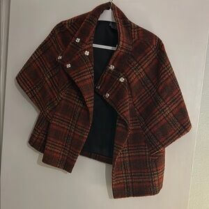 Plaid Wool Blend Jacket nwt